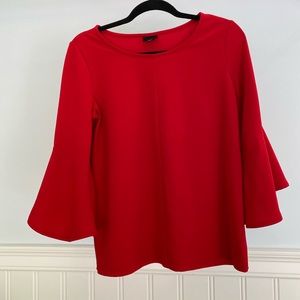 Worthington red long bell sleeve blouse